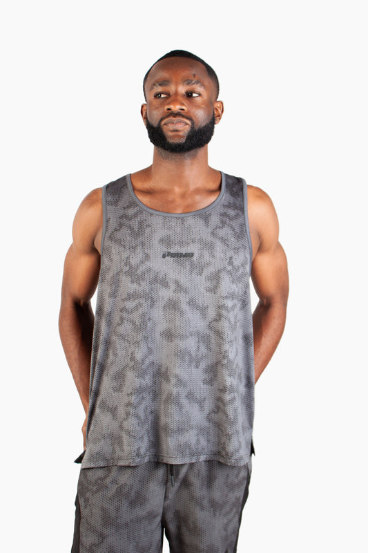 MENS ENDLESS DOTTED VEST CHARCOAL