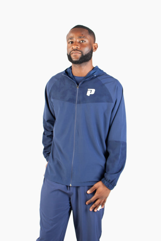 NAVY ENDLESS DOTTED WINDBREAKER