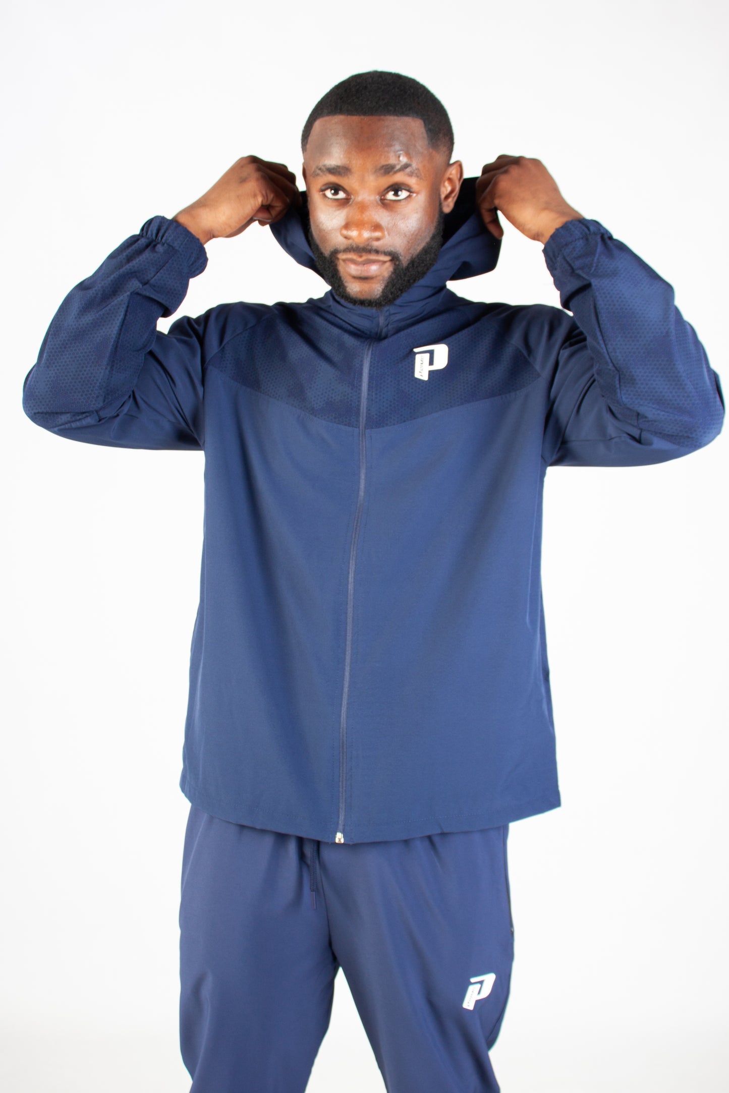 NAVY ENDLESS DOTTED WINDBREAKER