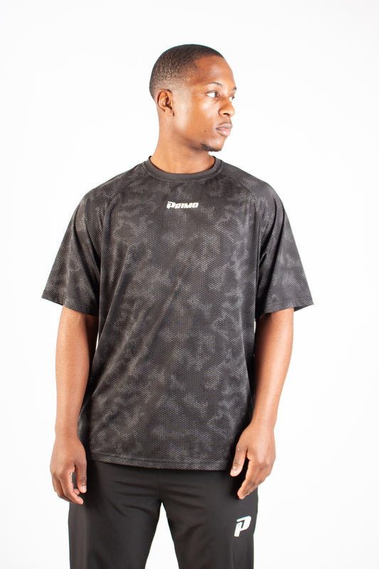 BLACK ENDLESS DOTTED ACTIVE T-SHIRT