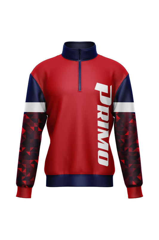 1/4 Zip Triacetate Jacket Geometric Design