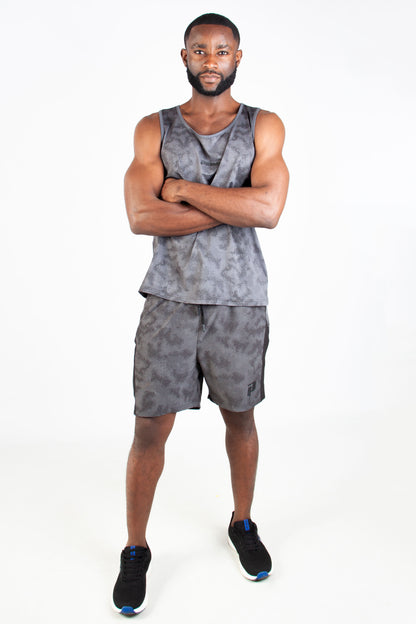 MENS ENDLESS DOTTED VEST CHARCOAL