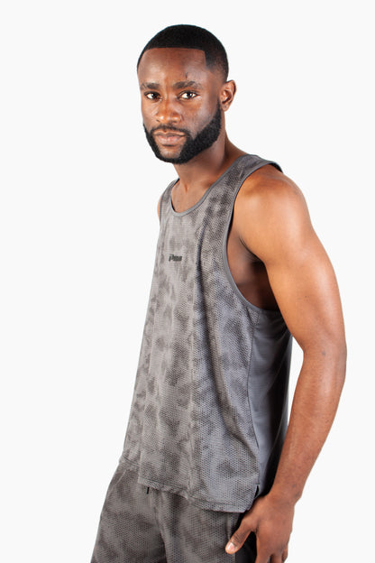 MENS ENDLESS DOTTED VEST CHARCOAL