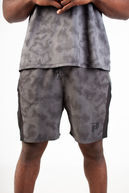CHARCOAL ENDLESS DOTTED GYM SHORTS