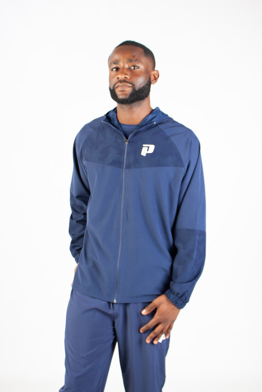 NAVY ENDLESS DOTTED WINDBREAKER