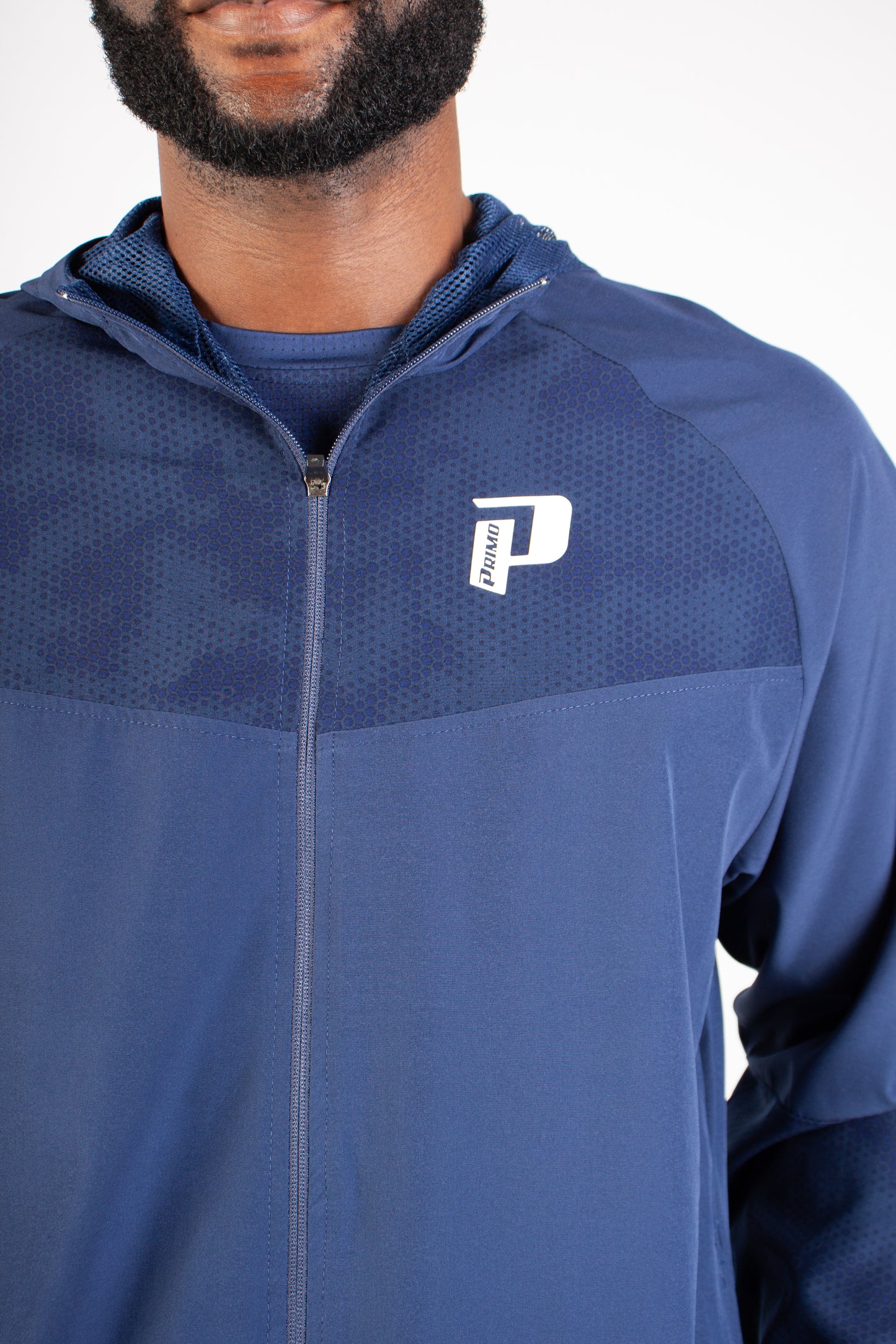 NAVY ENDLESS DOTTED WINDBREAKER