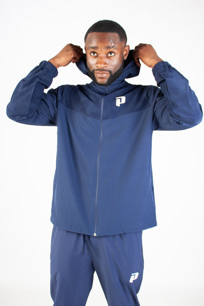NAVY ENDLESS DOTTED WINDBREAKER