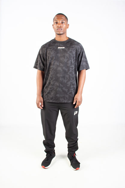 BLACK ENDLESS DOTTED ACTIVE T-SHIRT