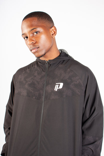 BLACK ENDLESS DOTTED WINDBREAKER