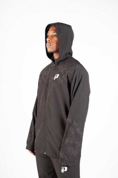 BLACK ENDLESS DOTTED WINDBREAKER