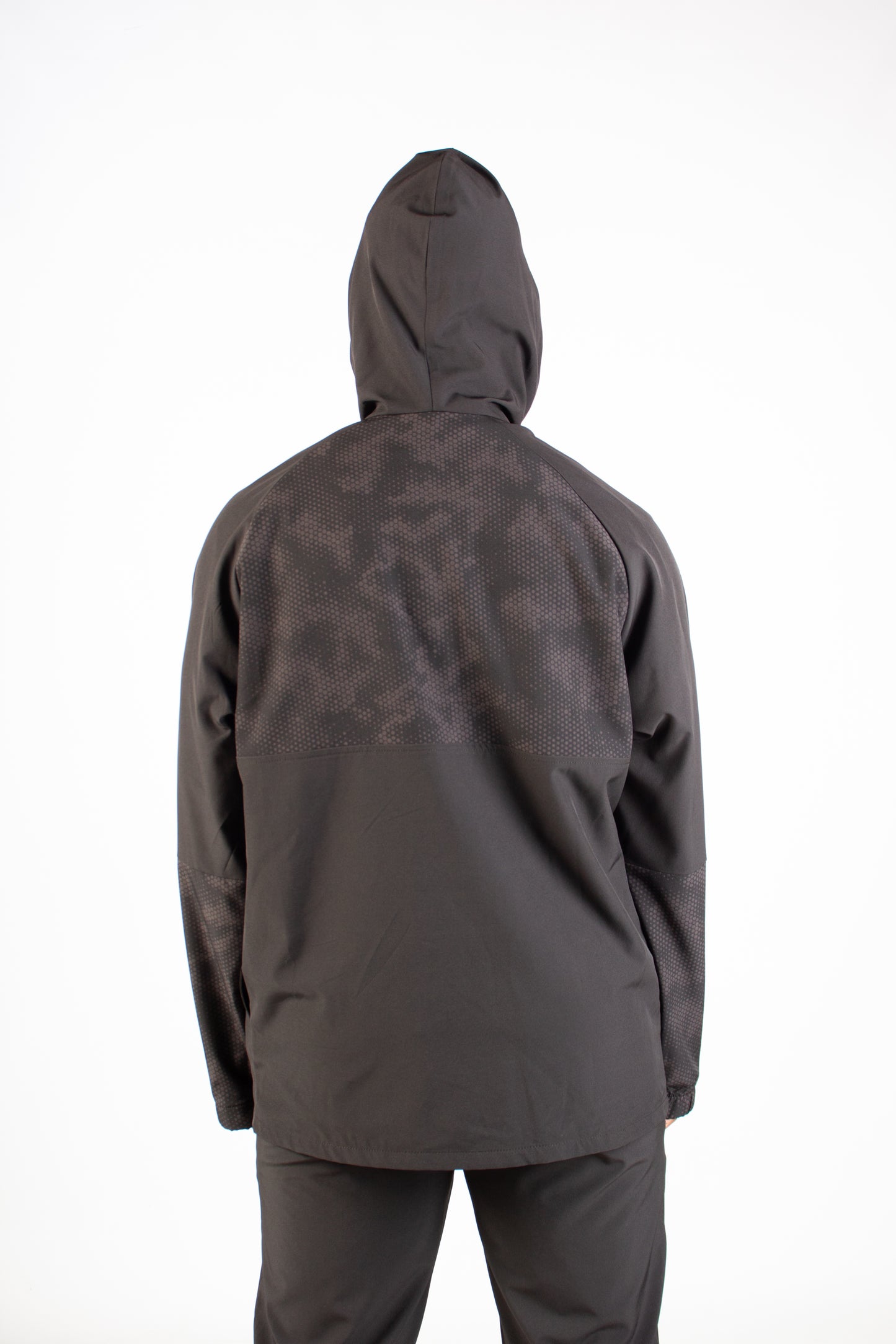 BLACK ENDLESS DOTTED WINDBREAKER
